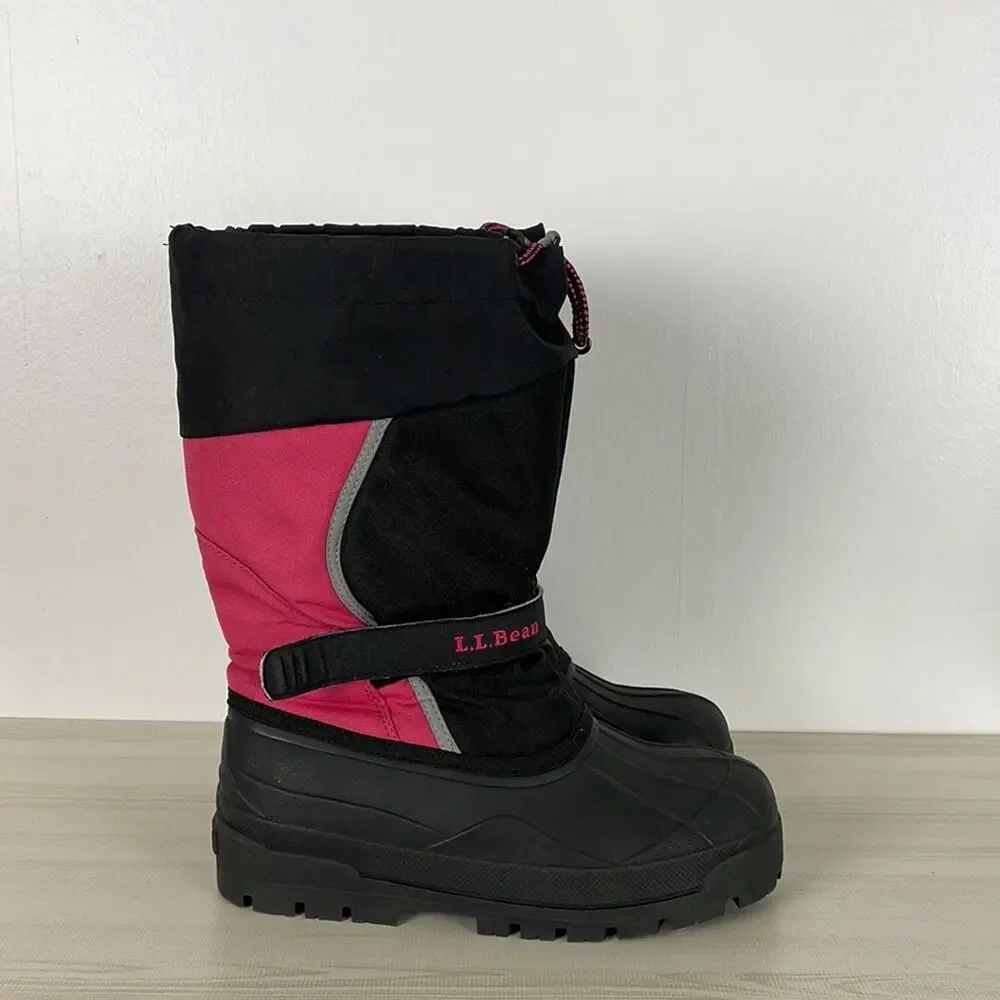 L.L. Bean Northwoods black pink girls all purpose winter boots Size 7